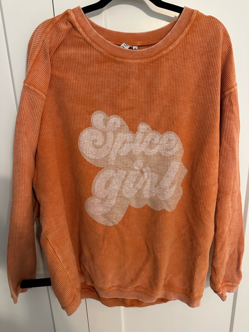 Spice Girl Orange Corduroy Sweatshirt